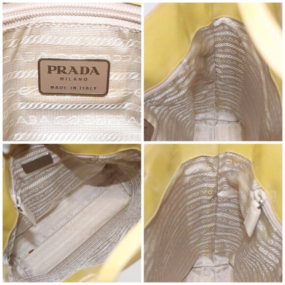 PRADA Hand Bag Enamel Yellow Silver Auth bs17418 - Picture 15 of 16